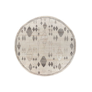 Alfombra de Lana Anudada a Mano de Gran Tamaño AKWL-1374, Diseño Geométrico 3D Color Marfil, para Sala de Estar, Pasillo, Diseño Rectangular Tipo Rompecabezas - Product Image 1