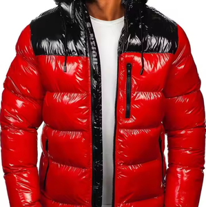 Chaqueta de invierno acolchada ligera y plegable para hombre, de venta directa de fábrica, con cuello redondo, cremallera, transpirable, cortavientos y ecológica. - Product Image 4