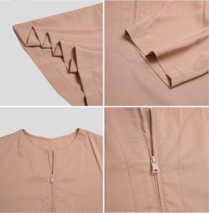 Thobe mode musulman hommes Thobe Daffah hommes manches courtes Thobe couleur unie teint fermeture personnalisée élégant hommes jubbah - Product Image 6