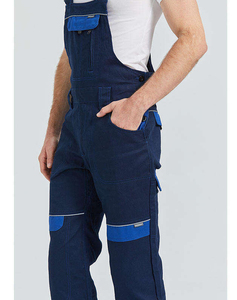 Salopette noire pour hommes Salopette de travail en denim utilitaire européen à la mode extensible Salopette pour hommes Slim Ripped Bib Working Denim Salopette pour hommes - Product Image 6