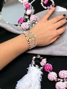 DAFNI BIG PAZAR Women's Plastic <b>Beaded</b> <b>Bracelet</b> with Natural Stone - Product Image 5