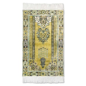 พรมปูละหมาดลายดอกไม้ผ้าแจ็คการ์ดคุณภาพสูง ซักได้ ทันสมัย สำหรับตกแต่งบ้าน มีจำหน่ายสำหรับขายส่งจากอินเดีย - Product Image 2