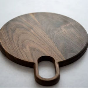 100% planche à découper ronde en bois de qualité supérieure à long manche - Product Image 5