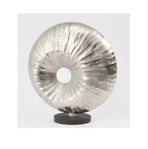 Sculpture abstraite en aluminium de coquille d'argent pour la sculpture fabriquée par cadeau de mariage de bureau d'étagère de vitrine pour la décoration moderne