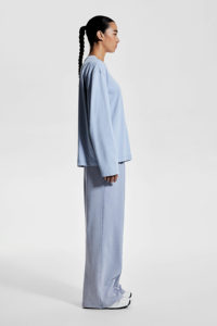 Nueva llegada de moda casual invierno color azul liso en blanco entrenamiento Jogging pantalones sueltos ajustados Jogger para mujer - Product Image 3