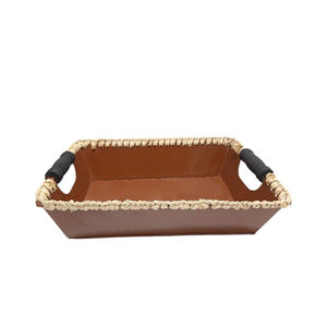 Plateau décoratif antique Plateau de service fini de couleur grise pour les fournitures de restaurant et d'hôtel Plateaux de service personnalisés - Product Image 4