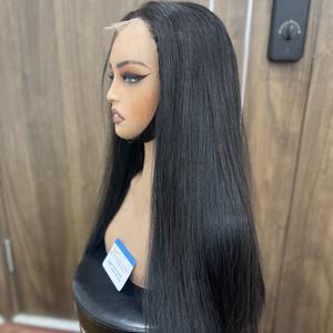Perruque de cheveux naturels de haute qualité, lisse, cheveux vierges vietnamiens, 20 pouces, fermeture en dentelle transparente 5x5, prête à être expédiée - Product Image 1
