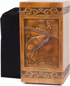 Wooden Cremation <b>Urn</b> for Human Ashes, Adult, Male/Female, <b>Large</b>, Design, 250 lbs Capacity - Product Image 4