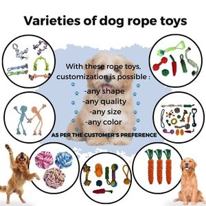 Juguete para Perros Ecológico de Venta al por Mayor, Juguete para Masticar de Algodón Natural Lavable, Pelota de Cuerda Resistente para la Dentición - Product Image 6