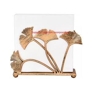 Servilletero de Metal con diseño de hojas de Ginkgo moderno para mesas, dispensador de servilletas de mesa con acabado elegante, decoración de cocina y comedor - Product Image 2