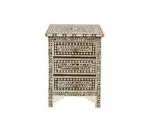 Table à tiroirs moderne en incrustation d'os artisanale, meubles indiens faits à la main pour la chambre à coucher, le salon et l'entrepôt, armoires de haute qualité - Product Image 2