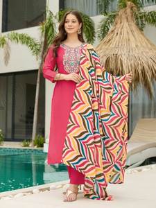 Hot Selling Salwar Kameez Party Wear Look Top-Dupatta and Fully Stitched Bottom Buy Partywear <b>Kurti</b> From Surat <b>for</b> <b>Women</b> - Product Image 6