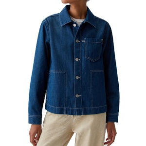 Vestes en jean à prix d'usine pour hommes et poches latérales Vestes en jean à manches longues avec logo personnalisé Vente à chaud - Product Image 1