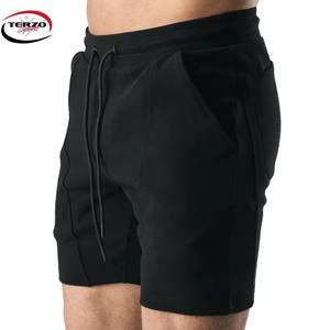 Pantalones cortos deportivos de compresión de calle para hombre, nuevo diseño, ropa de gimnasio sólida, ropa de entrenamiento de tela de rizo para correr, venta al por mayor - Product Image 3