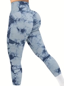 Vêtements de sport taille haute tricoté coton fibre de bambou Contour Leggings femmes Yoga entraînement - Product Image 6