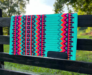 Western Show Horse Saddle Blanket Diseño de Nueva Zelanda Manta de sillín de lana hecha a mano Top Wool Saddle Pad Size - Product Image 2
