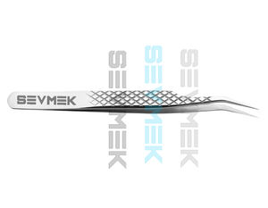 Pinzas profesionales para recoger pestañas con punta de fibra, ranuras antideslizantes, pinzas de volumen de pestañas, aplicador de pestañas de Sevmek Surgical - Product Image 5