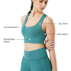 Venta al por mayor de Fitness Elástico Yoga Workout Bra Wear Ladies High Support Seamless Sports Bra Hollow Up Sujetador de alto impacto para las mujeres - Product Image 3