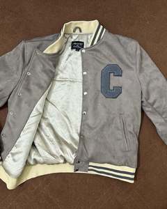 Chaquetas de moda Forro acolchado Parches de chenilla personalizados Letterman College Hombres Bomber Béisbol Chaqueta universitaria de lana a prueba de viento Hombres - Product Image 2