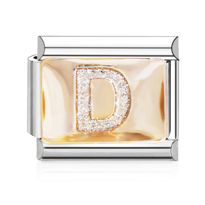 Pulsera de Acero Inoxidable con Iniciales y Diamantes, Estilo <span class=keywords><strong>Italiano</strong></span>, Letras con Dijes, Eslabones para Hacer tus Propias Pulseras - Product Image 5