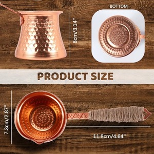 Juego de cafeteras turcas tradicionales de último diseño, olla de Metal de Color cobre puro de la mejor calidad hecha a mano para amantes del café - Product Image 6