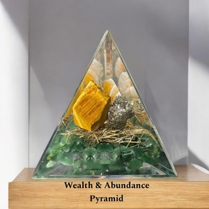 Vente chaude prospérité croissance méditation aide richesse abondance orgone pyramide agate pyrite oeil de tigre citrine vert jade pierre précieuse - Product Image 5