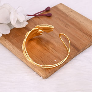 Women Fashion Jewelry Irregular Brass Metal <b>Adjustable</b> Cuff Bangle <b>Bracelet</b> Solid Brass Gold Plated Anniversary Gift <b>Bracelets</b> - Product Image 3