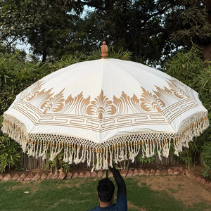 ร่มกันแดดกรอบไม้ลูกพีชที่ทันสมัยควบคุมด้วยมือรายการพิมพ์ขนาดใหญ่สไตล์เรียบง่าย-มาใหม่สำหรับสวนรีสอร์ท - Product Image 1