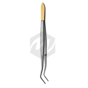 Pinces dentaires Meriam demi-or avec manche lisse, pinces à coton et à pansement, dotées de pointes chirurgicales courbées et dentelées - Product Image 6