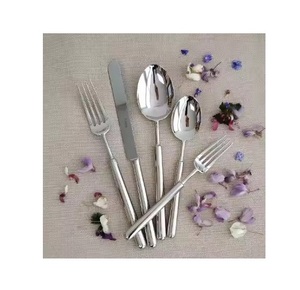 Wholesale Heavy Duty Handle Silverware Stainless Steel Cutlery <b>Knife</b> <b>Spoon</b> and <b>Fork</b> Flatware <b>Set</b> for Wedding Mirrored Steel - Product Image 5