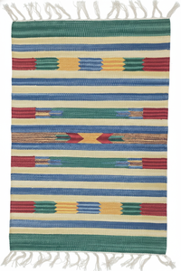 Wholesale Woven Cotton Plush <b>Rug</b> Fancy Rectangle Reversible Backing Machine Washable Modern Pattern Home <b>Camping</b> Travel Exercise - Product Image 3