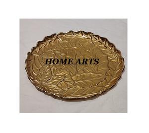 Assiette de service en forme de feuille ronde de la meilleure qualité en aluminium couleur argent plateau de dates de dessert pour les meilleures ventes - Product Image 6