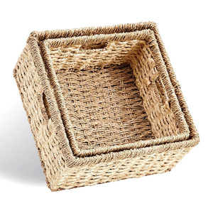 Luxury design seagrass <b>basket</b> <b>gift</b> toy clothes storage organizer lowest price sea grass <b>baskets</b> - Product Image 1