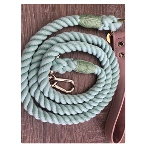 Wholesale <b>Pet</b> Supplies Accessory Customized Colored Cotton Rope Handmade Dog <b>Leash</b> <b>Pet</b> <b>Leash</b> Set - Product Image 1