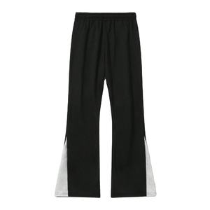 Custom Mens Sweatpants High-Quality DTG Printed <b>Bell</b> Bottom Joggers with Contrast Color Letter Patchwork Design Free Mock-up - Product Image 5