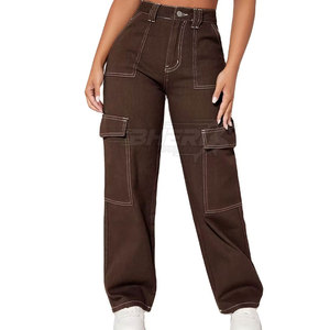 Nuevo estilo para uso al aire libre, pantalones vaqueros de lona para mujer, cintura media, Parte delantera plana, la mejor calidad, Color sólido, a prueba de viento, ropa de moda transpirable - Product Image 2