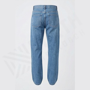 Custom <b>Men's</b> Mid <b>Waist</b> Denim Straight Long Pants Solid Waterproof Quick Dry Outdoor <b>Jeans</b> Casual Style Customized Winter Autumn - Product Image 2
