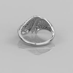 Lab Grown Diamond Statement <b>Ring</b> 14K Solid Gold with Beautiful Pave Diamonds Womens <b>Chunky</b> Cocktail <b>Ring</b> Gift for her - Product Image 6
