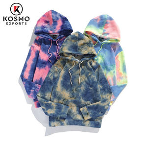 Sweat à capuche surdimensionné en coton 100% écologique avec motif tie-dye personnalisé et poche pour hommes et femmes - Product Image 2