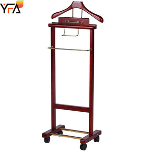 Hotel Room Coat Wood Floor Hanger Valet Rack Trouser Bar <strong>Tie</strong> Bar &amp; Shoe Rack Hotel Coat Rack with Lobby - Product Image 3