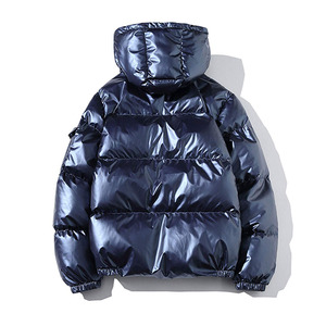 Chaqueta acolchada informal con bordado personalizado de color metálico dorado, longitud Regular con cremallera, abrigo de burbujas de Material cálido para invierno para hombre - Product Image 3