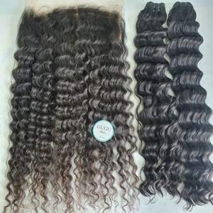 Extensiones de cabello humano vietnamita crudo recto de hueso al por mayor rizado onda profunda suelta para paquete de encaje sin enredos No - Product Image 2