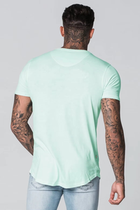 เสื้อยืดออกกำลังกายผู้ชายผ้าคอตตอน/โพลีเอสเตอร์ แห้งเร็ว ระบายอากาศดี เป็นมิตรกับสิ่งแวดล้อม สีพื้นแบบกำหนดเอง สำหรับวิ่งและออกกำลังกายในยิม - Product Image 3