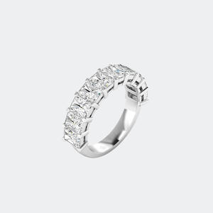 Bague demi-éternité sertie de diamants de laboratoire de 3,00 CTW, taille radiant, couleur D E F, pureté VVS VS, or blanc, or rose, bijoux pour femmes - Product Image 2