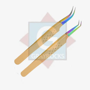 ชุดแหนบต่อขนตาคุณภาพสูงสีเทาแบบขายส่ง พร้อมโลโก้สั่งทำ วัสดุสแตนเลส รับประกัน 3 เดือน - Product Image 2