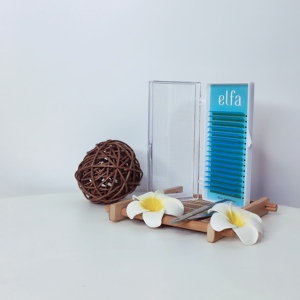 ELFA Meilleur Prix Cils Néon Lumineux Colorés Fibre HY LON Naturelle Douce Extensions de Cils Longs 10-15mm Bleu Épaisseur 0.15mm - Product Image 2