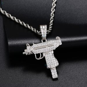 Pendentif en diamant de laboratoire glacé, style rappeur, pendentif pistolet, bijoux tendance hip-hop pour homme - Product Image 3