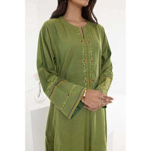 Camisa de Lino Verde Bordada para Mujer, Estilo Floral Retro, Viscosa, Casual, Corta, para Oficina o Fiesta, Tallas XL a 4XL - Product Image 6