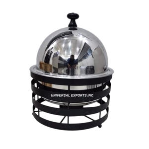 Chauffe-plat en métal noir de forme ronde Fournitures d'hôtel Casserole de créateur Pot en métal fantaisie de qualité supérieure - Product Image 4