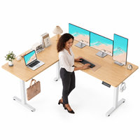 Bureau informatique électrique réglable en hauteur avec triple moteur sans balais, design ergonomique moderne pour usage commercial
